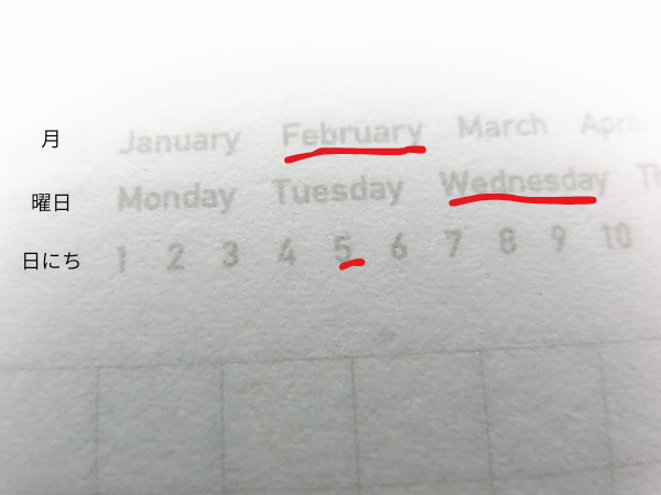 オーロラノートのカレンダー機能